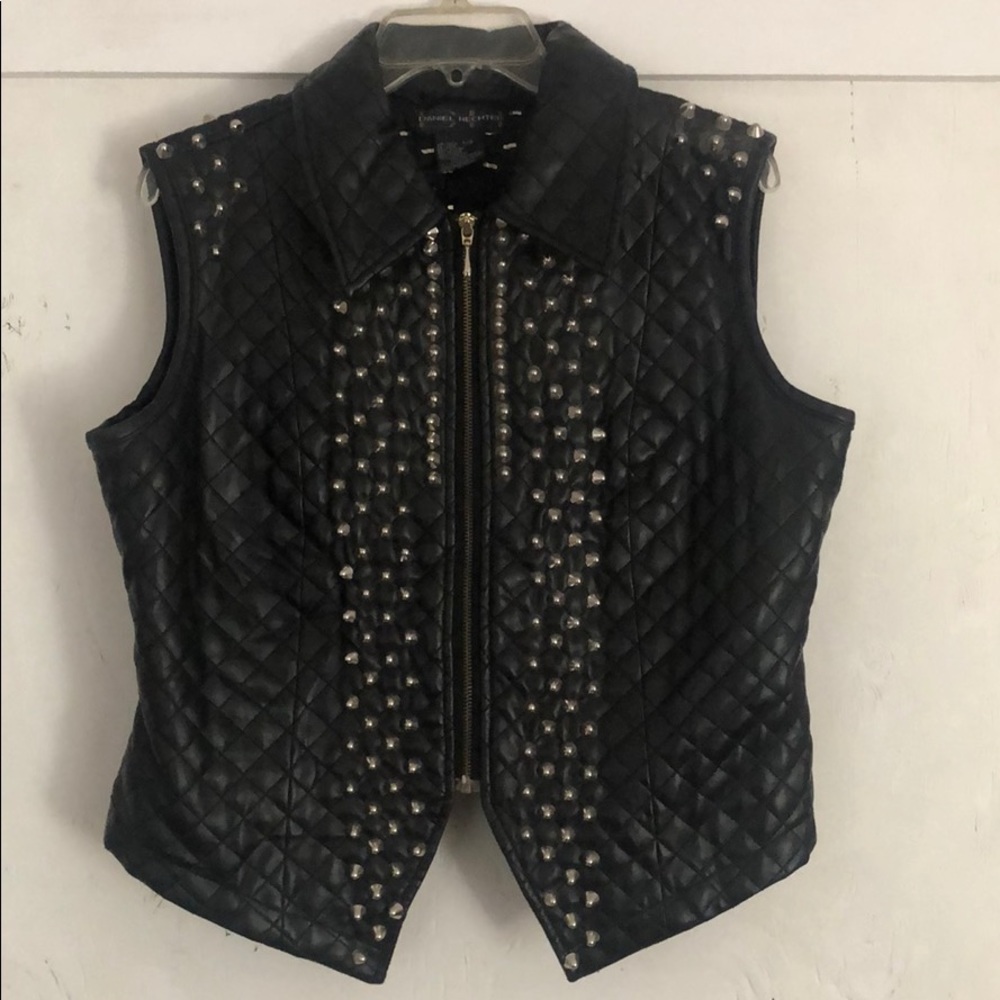 Vintage Faux Leather Studded Vest